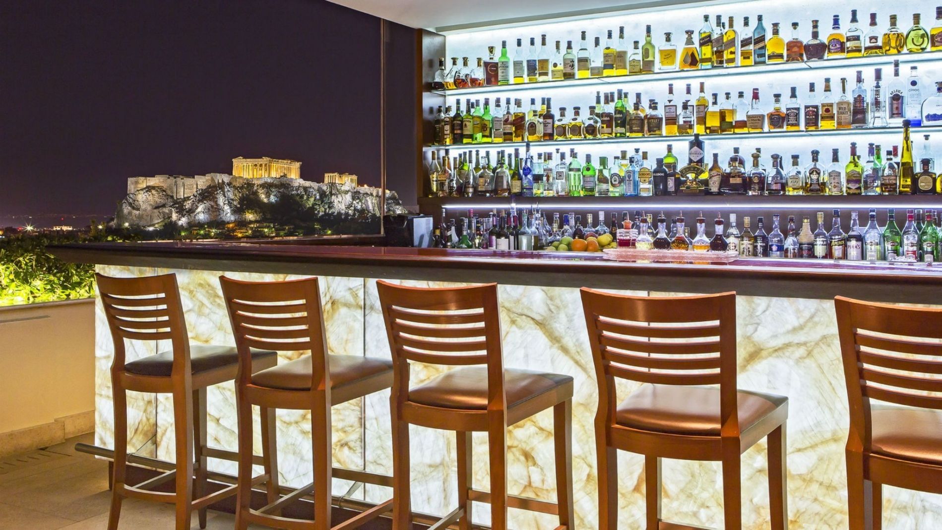 GB Roof Garden Bar Hotel Grande Bretagne Athens Acropolis view